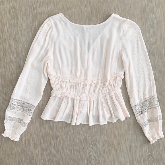 American Eagle Lacey Ruffle Waist Blouse - Boho - Picture 8 of 8